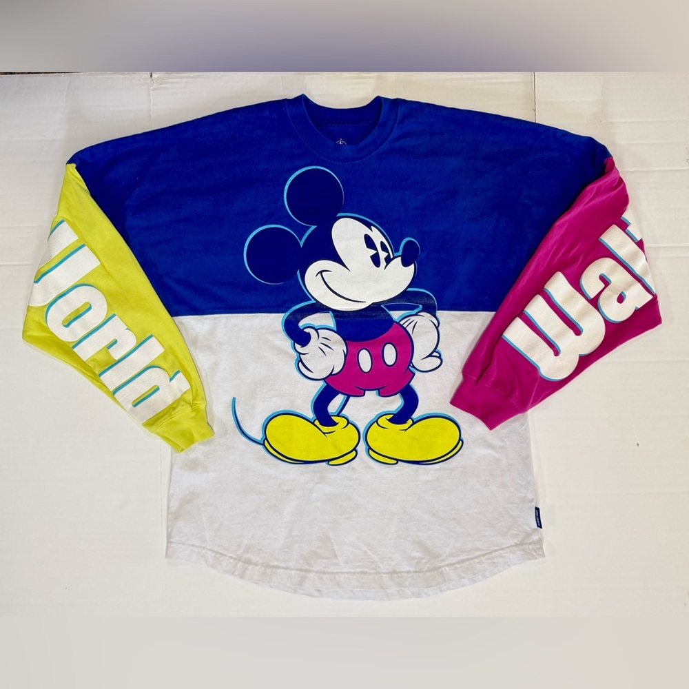Walt Disney World Spirit Jersey Mickey Mouse Block Print Size Medium (0151)A4